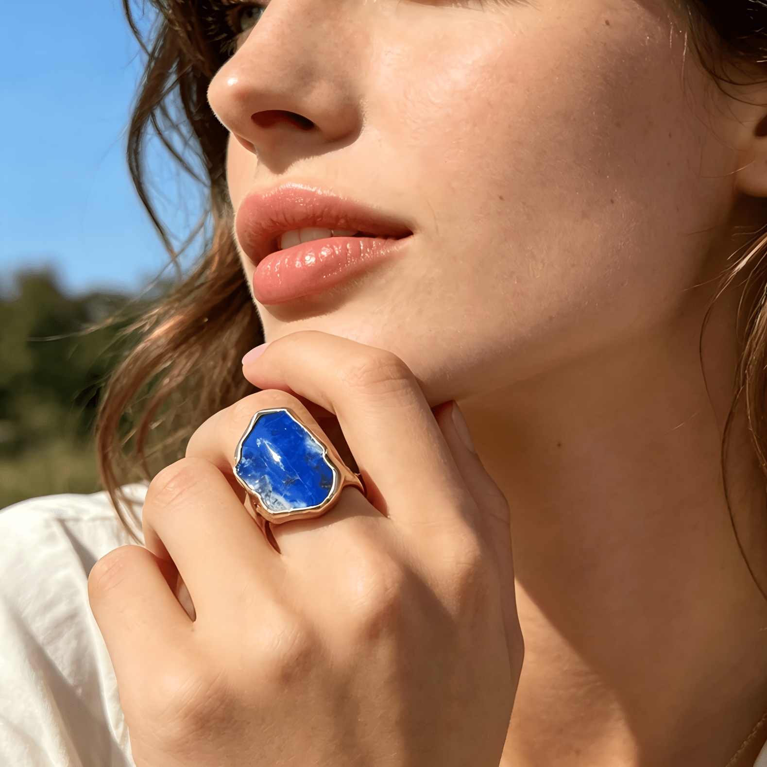 TEMU 1 Anello Vintage Bohemien Blu in , Anello Registrazione Regolabile a Banda , Anello Boho a per Donne, Regalo per San, per , da Indossare, Regali