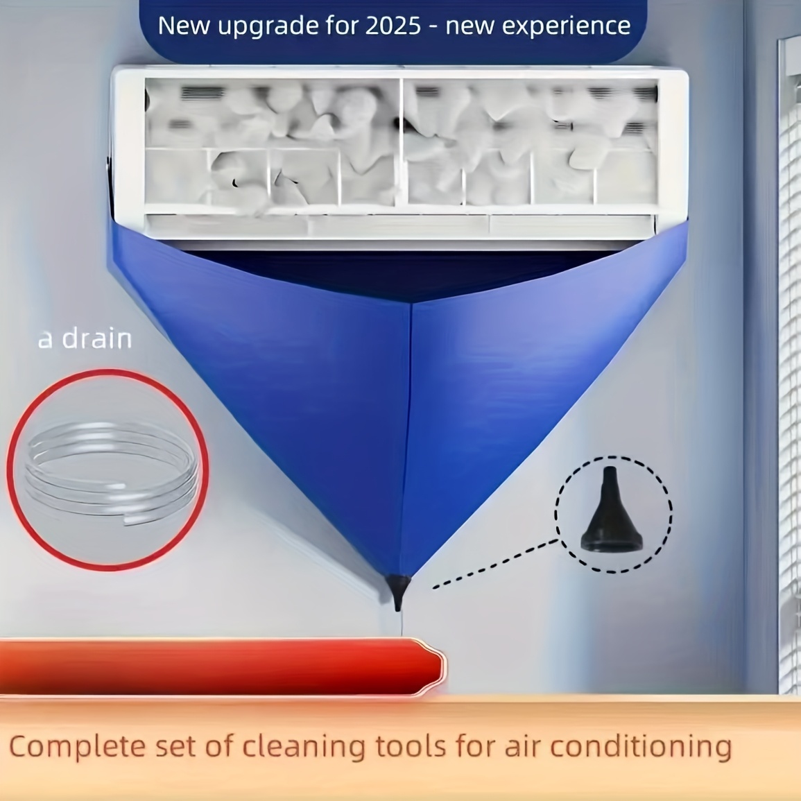 TEMU 3pcs Air Conditioner (ac) Cleaning Kit With Reusable Drain Hose & Drainage - Ac Maintenance Tools For Home/office, Diy Drain Unclogging System,