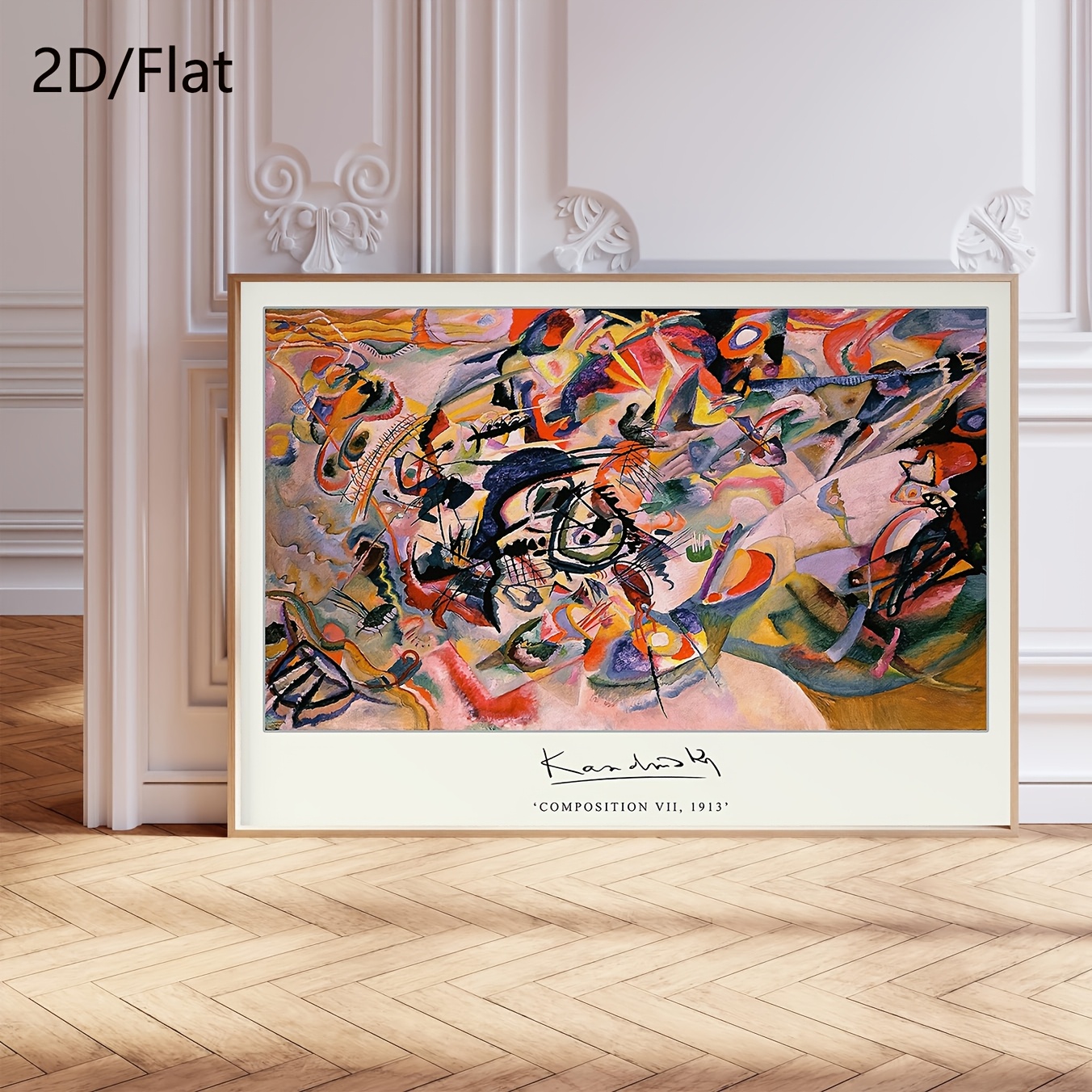 TEMU 2d Flat, 2d, Flat, 1pc, Unframed, Poster, Exhibition Canvas Print, Artwork, "composition Vii", Bauhaus Art Canvas Print, Abstract Poster, Gift,