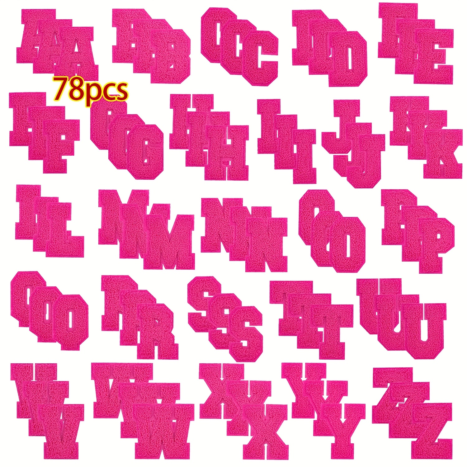 Image of 78pcs Rose Red Letter Set Towels Cloth Stickers Clothes Shoes Hats Bags Ironing Or Sewing Diy Decorative Patch Stickers