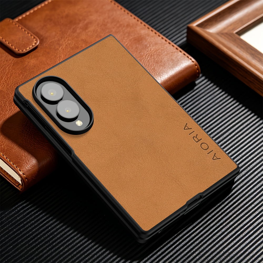 Phone Case: Case for Samsung for Galaxy ZFold8 Simple Design Matte Faux Nubuck Synthetic Leather Protective Back Cove Funda for Samsung Z Fold 8 Case