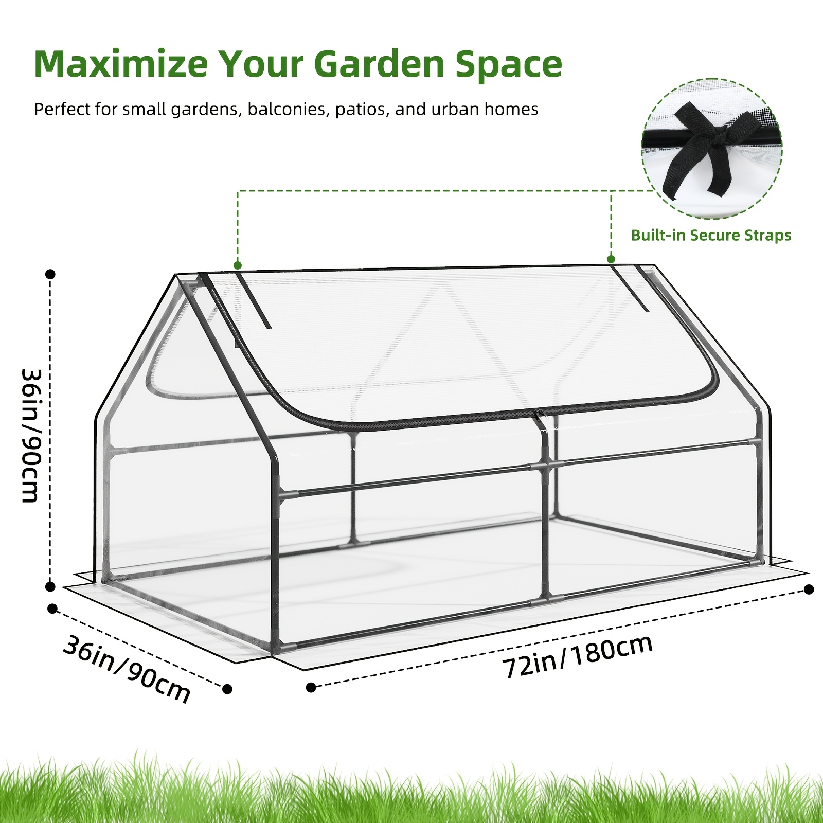 TEMU Tomnk Mini Greenhouse, Greenhouse Portable Quick-setup Small Tabletop Waterproof Uv Protected Pvc/pe Cover Shelter For Outdoors/indoors, Layers,
