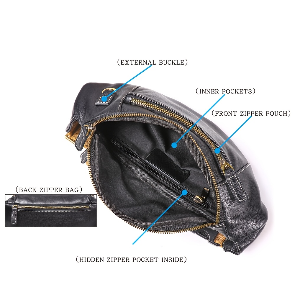 Vintage Large Capacity PU Crossbody Waist Bag Unisex