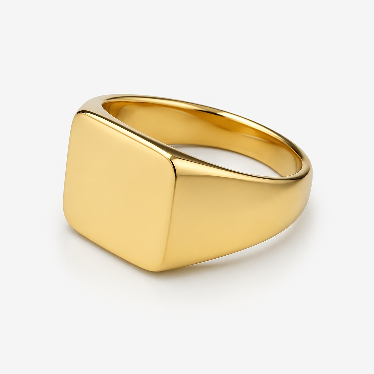 TEMU 1pc Minimalist Alloy Smooth Square Signet Ring Men Women Unisex Daily Wear Jewelry