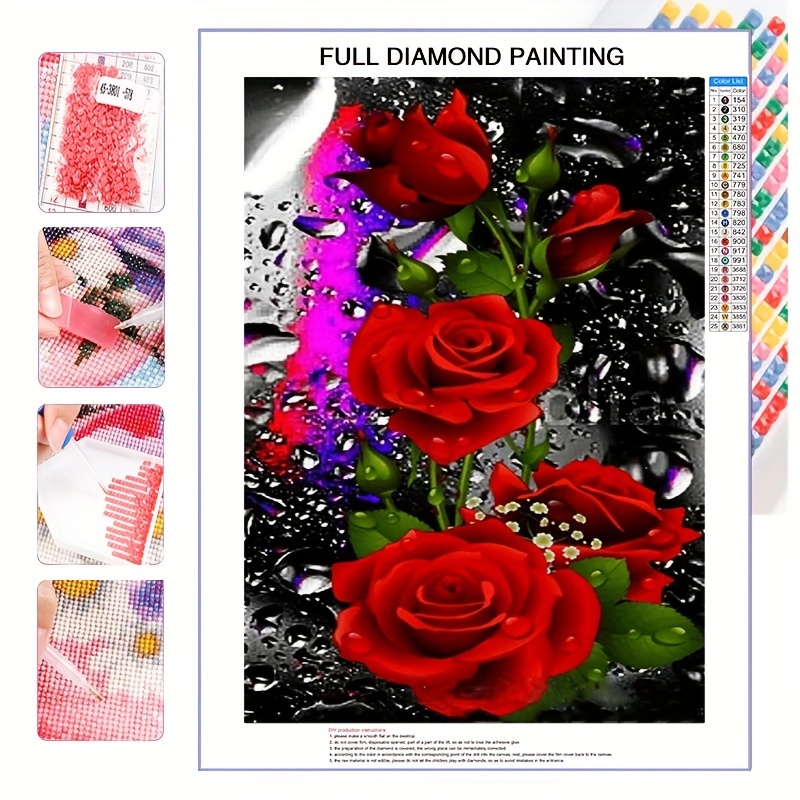 

30x40cm/11.81x15.75inch 5d Diamond Painting Kit With Full Round Diamond, Flower Pattern, Suitable For Adult, Beginner, Family Wall Decoration, Gift, Frameless