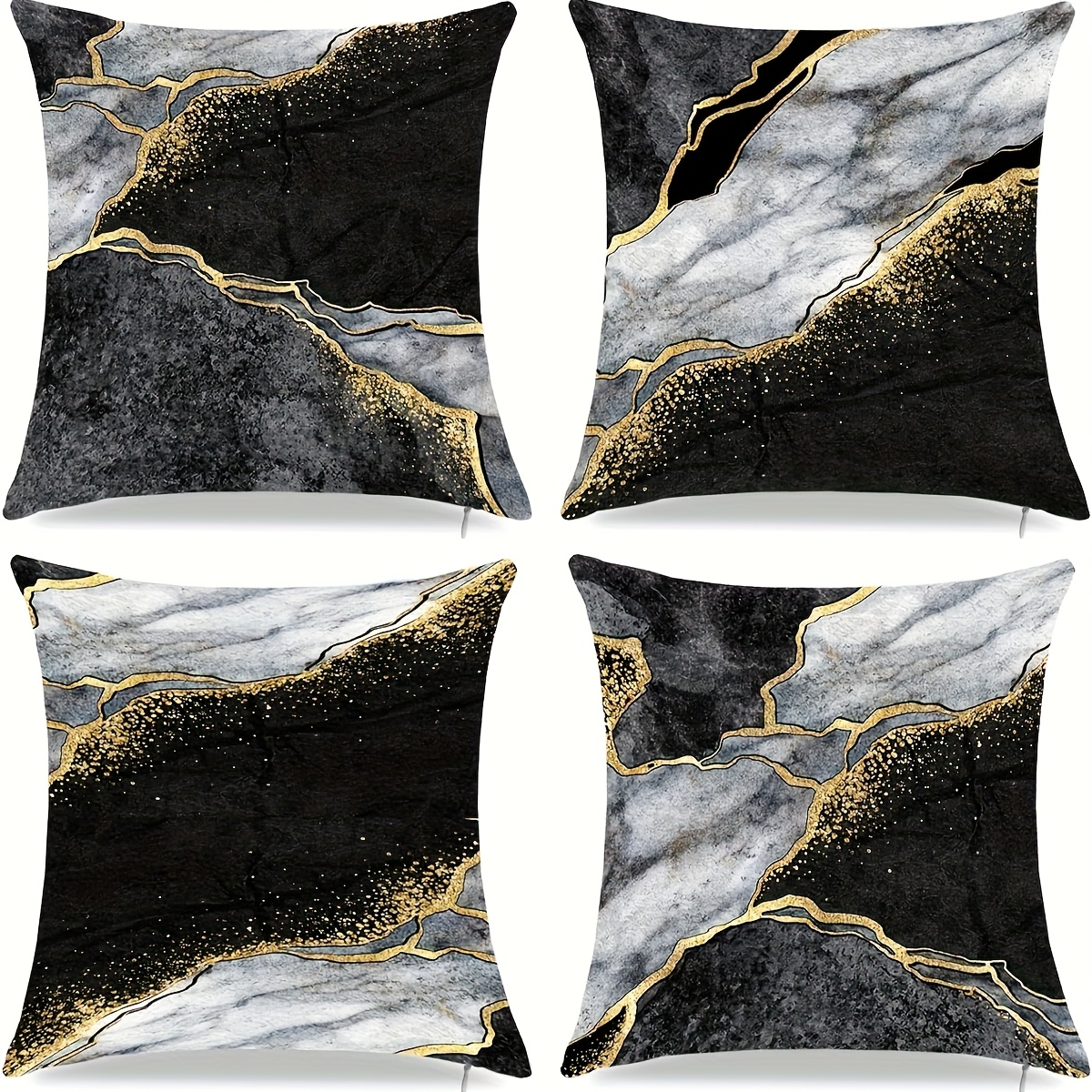 

4pcs Black And Throw Pillow Cover Black Grey Abstract Home Decor Cushion Cover Sofa Living Room Farmhouse Decorative Pillowcase