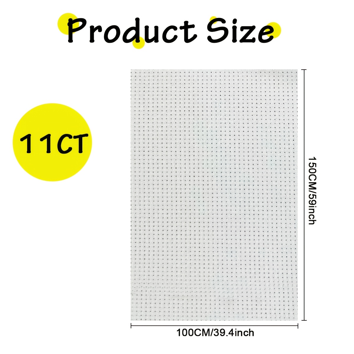 Large-Sized White Cross-Stitch Fabric Made of Polyester