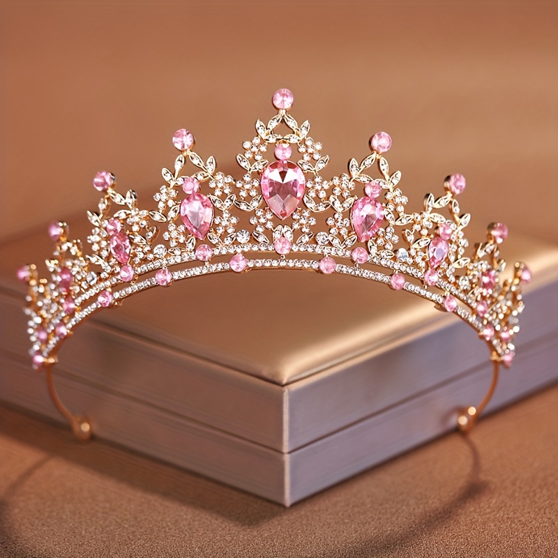 1pc Of Bridal Crown Headpiece, With Rhinestones, Crystal Headdress, Suitable As A Queen Crown Or Tiara For Women And Girls