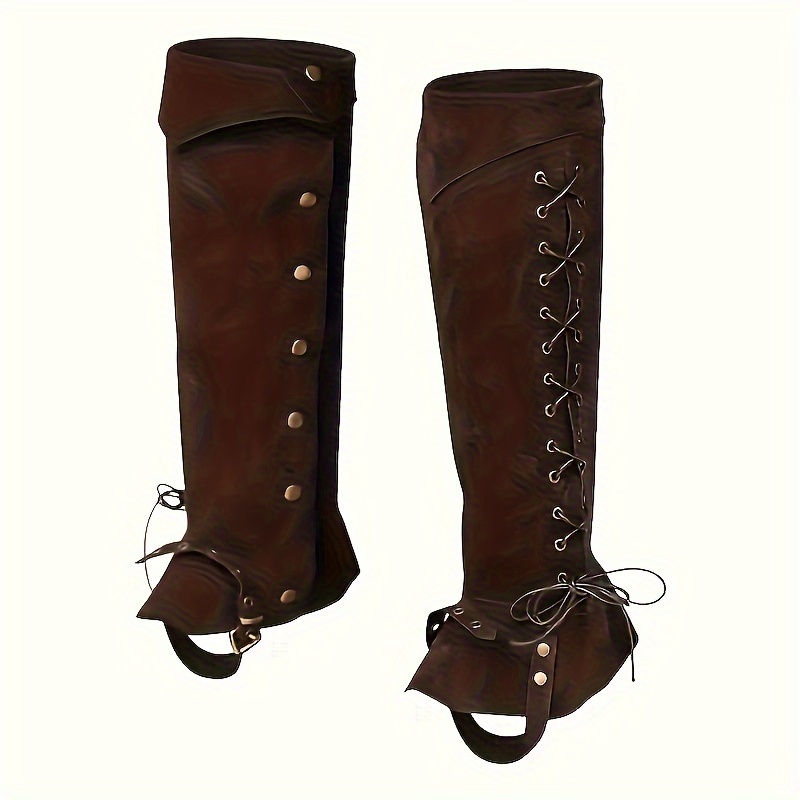 

Renaissance Medieval Guards - Brown Costume Accessories With Lace-, Buckles & Straps For Halloween, Cosplay, And Larp Parties, Pirate Costume