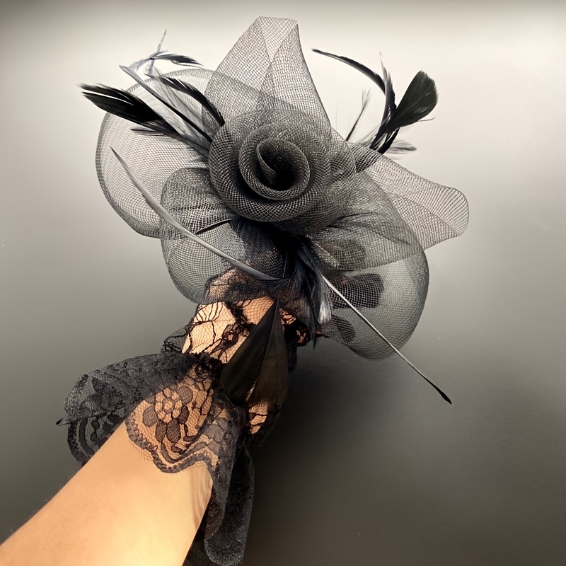 1pc women flower veil mesh fascinator tea party birthday  display picture 2