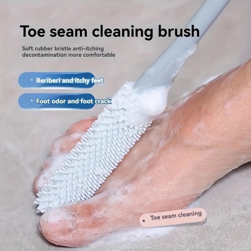 2 pack long handle toe brush set unscented manual   care scrubber portable shower   brush for toe cleaning and makeup application elderly   care tool no electricity or battery needed Product details 5