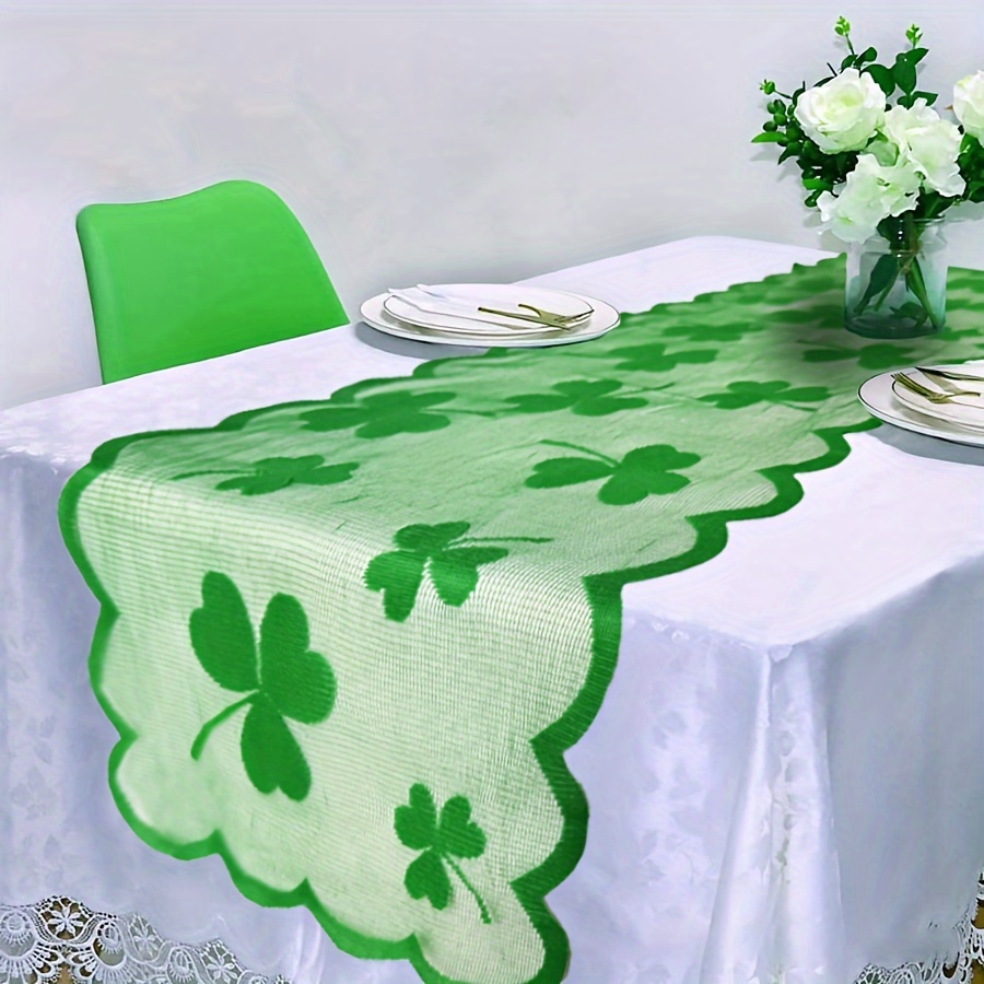 

1pc 's Day Table - 100% Polyester, Non-toxic, , Rectangular, Table For Dining , , And Decor