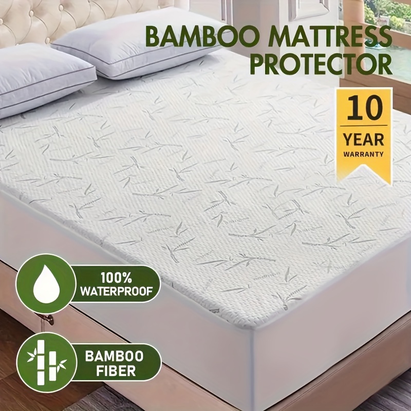 TEMU New Premium Bamboo Waterproof Mattress Cover Deep Pocket Fitted, Breathable Comfortable Cooling Mattress Protector Cover