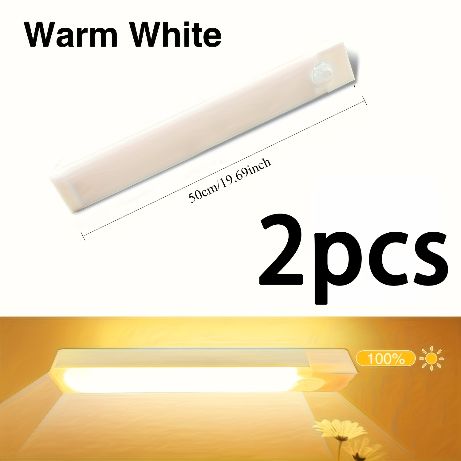 E-shop 2 Stück Sycees Smart LED-Bewegungsmelder-Leuchten mit USB-Aufladung, magnetisch an der Decke/Wand montierbar, geeignet für Kleiderschrank,