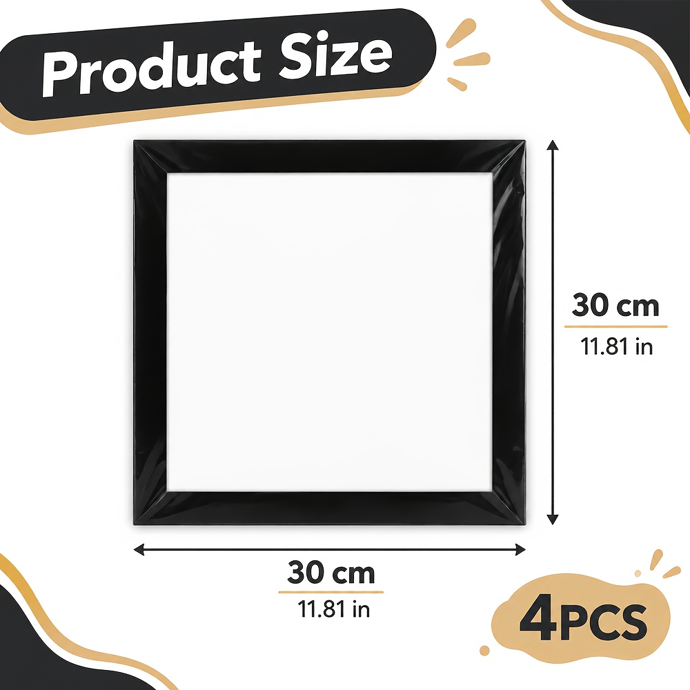 TEMU Set Of 4 Magnetic Photo Frames (30x30cm), Suitable For Advertising Or Decoration On Walls, Refrigerators, And Other Surfaces. No Drilling