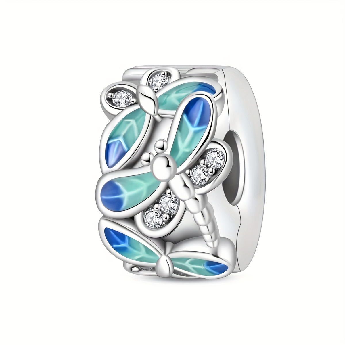 E-shop versilberte Flügel der Libelle Sicherheitsverschluss für Original Armband Halskette Schlüsselanhänger Charms Herstellung Damen Geschenke für