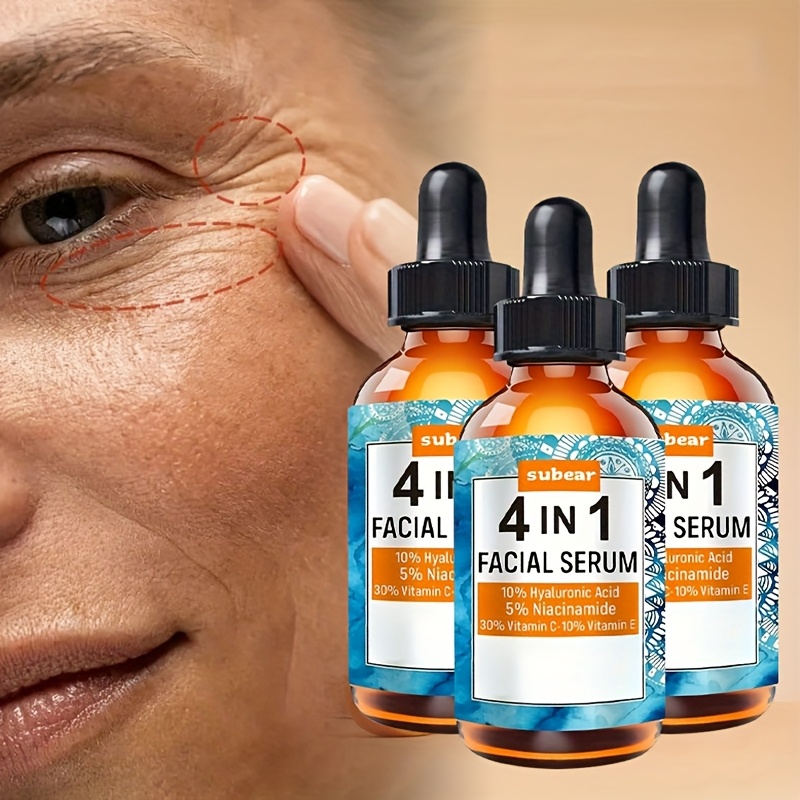 Vitamin C Niacinamide Hyaluronic Acid Vitamin E 4 In 1 Facial Serum, Replenishing Moisturizer - Beauty & Health