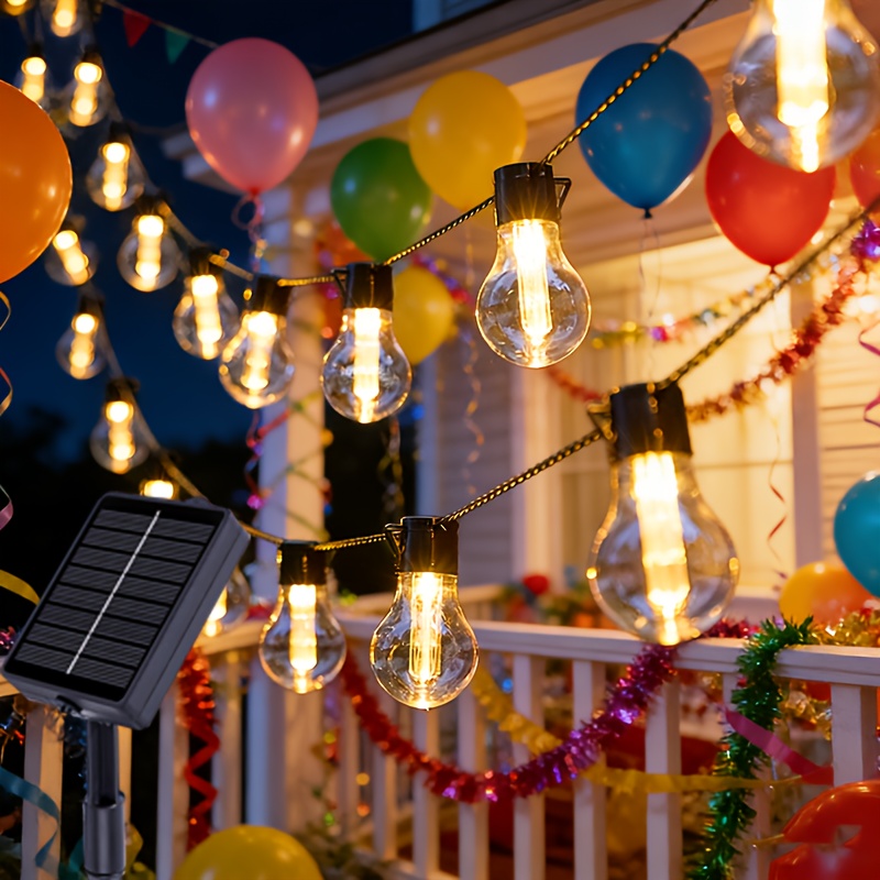 30 20 10pcs outdoor solar shatterproof hanging lights warm white decorative ambient lighting with 8 flashing   patio dining room lights suitable for outdoor backyard garden porch and party decorations warm white light all weather