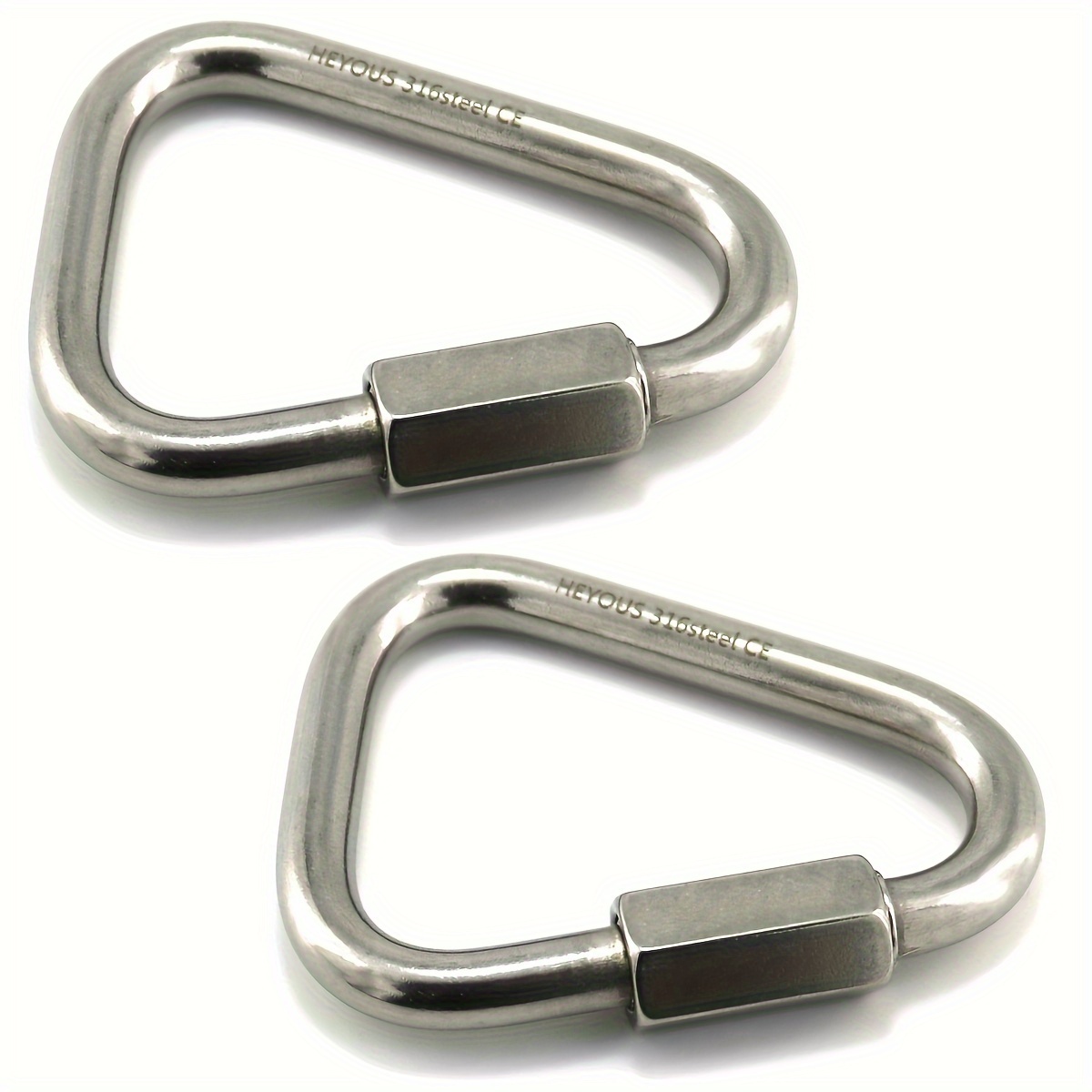 

2 Pack M8 Large Stainless Steel Triangle Quick Links Heavy Duty Triangle Carabiners Marine Grade