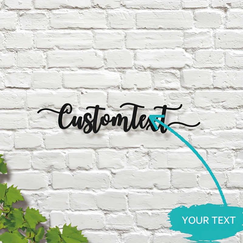 1pc Custom Metal Plate with Name, Custom Text And Signature, Perfect for Home Decoration, Opening Gift, Front Door Or Garden Wall Art