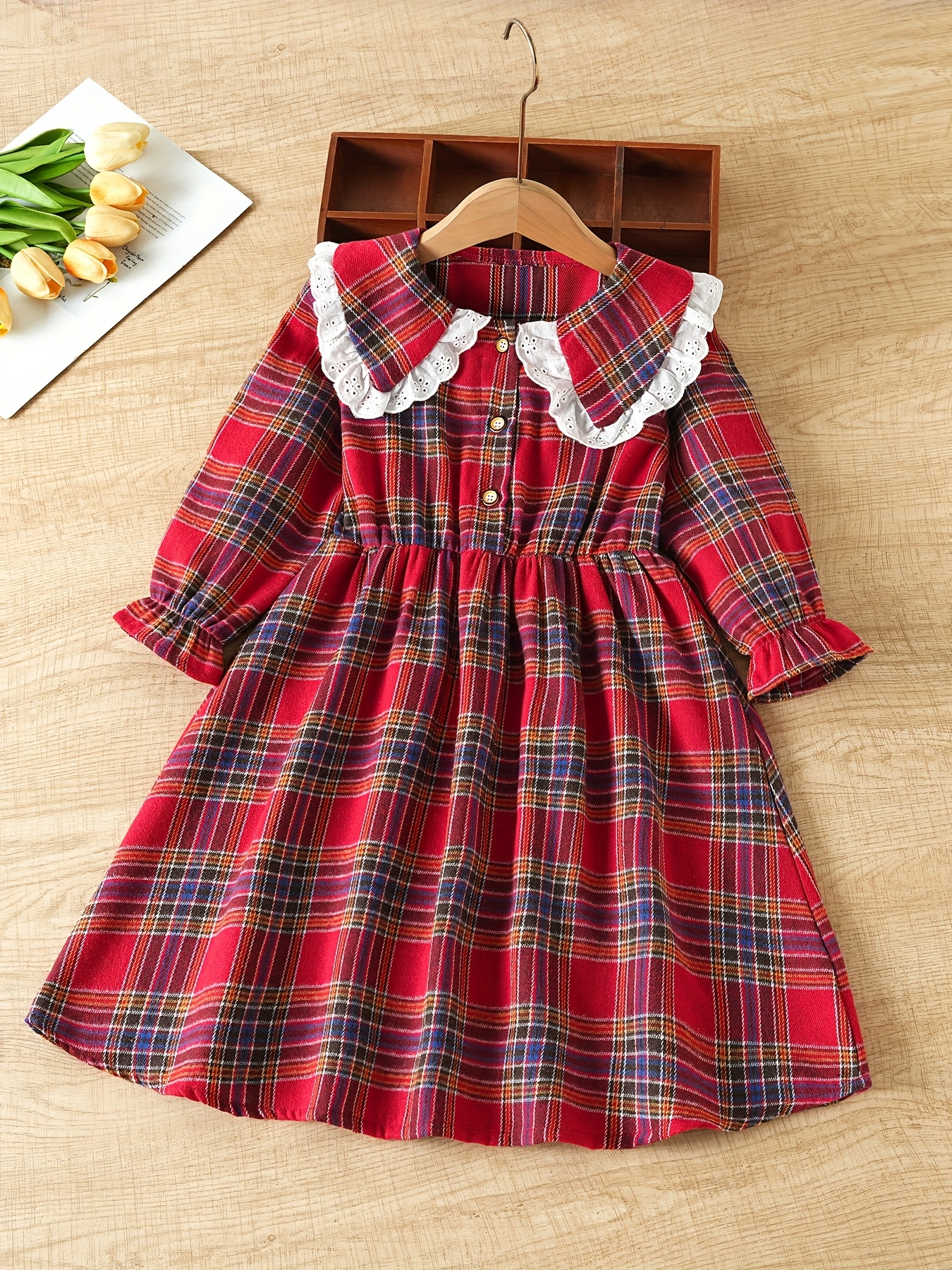 girls dress spring autumn dress lace peter pan collar - Temu Kuwait