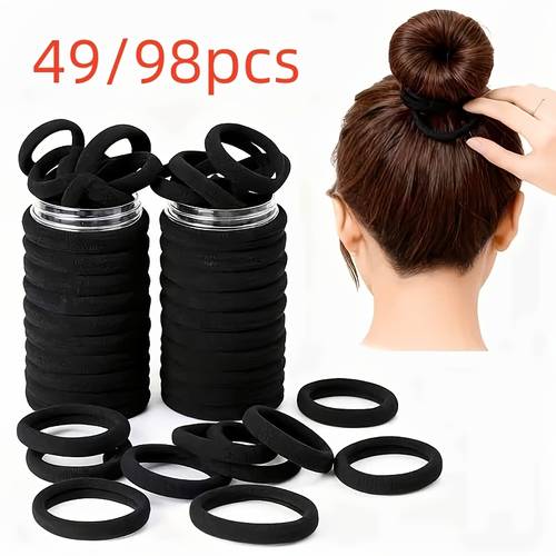 49 98pcs hair tie super elastic hair rope ponytail hair tie soft rubber hair band ladies hair additions intimate gift