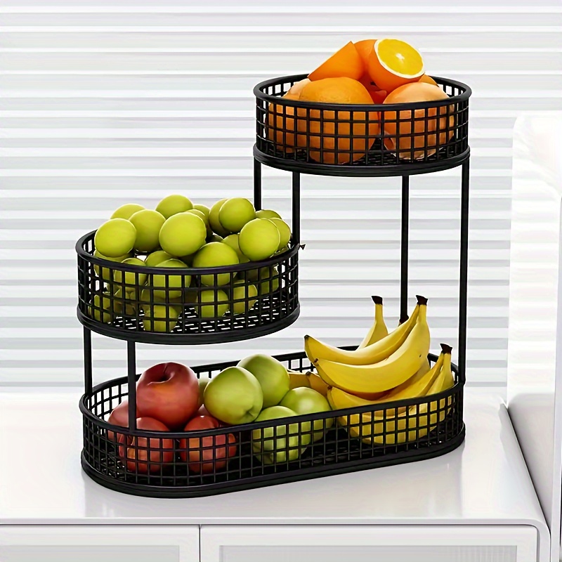 TEMU Elegant Metal Fruit Basket - Large, Snack & Fruit Holder For Living Room Coffee Table