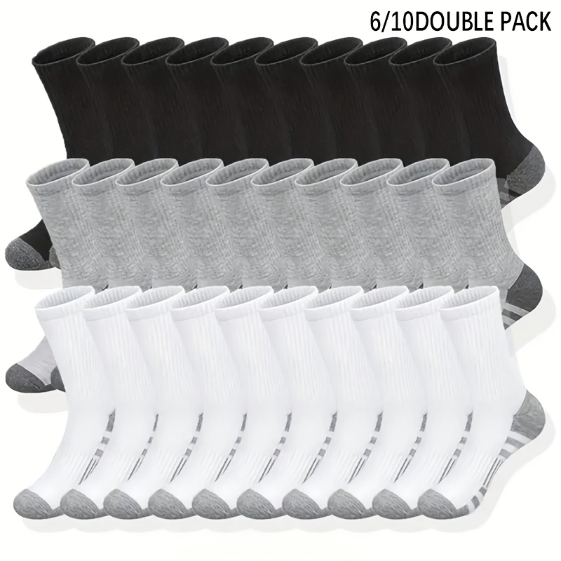 

6/10 Casual And Simple Striped Socks, Comfortable And Breathable Mid-calf Socks, Women's Stockings And Socks.