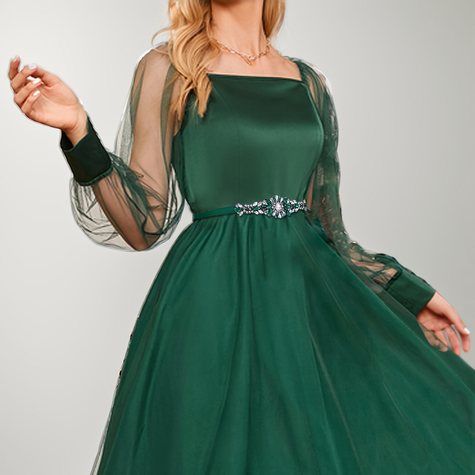 green emerald velvet dress Green Linna Belt  Easy Clothes North America