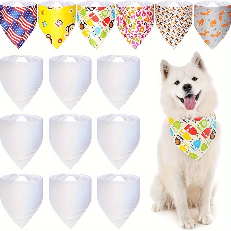 

15 Pieces Sublimation Pet Bandana, Heat Transfer Washable Triangle Dog Scarf, Sublimation Blank Diy Triangle Dog Bib, Heat Press Pet Triangle Bibs Kerchief Accessories For Dogs Puppy Cats