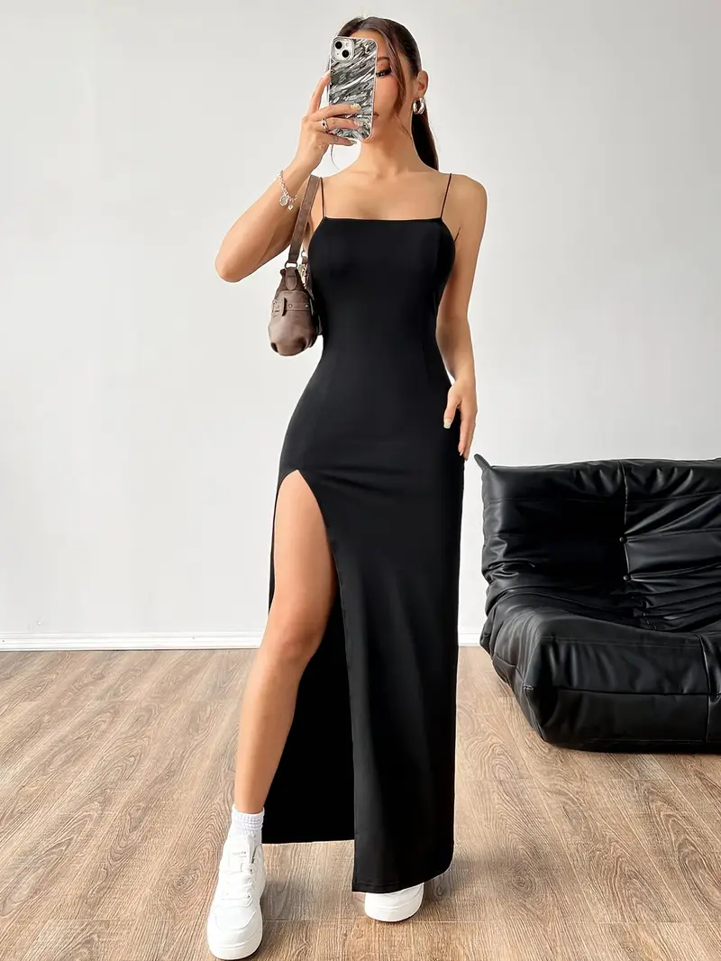 long tight dresses Sexy Spaghetti Straps Dress Solid dress Women Dress Sleeveless Long Tight Dresses Women's