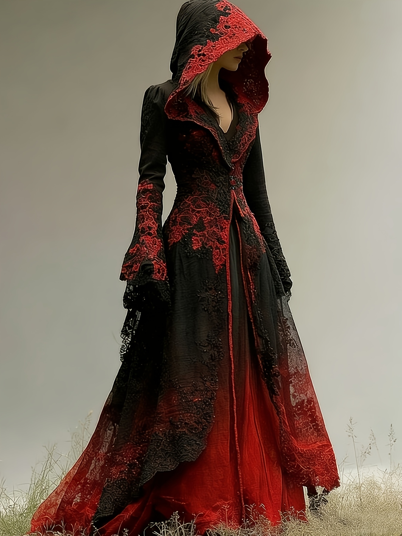 fitted lace wedding dress Renaissance Women's Dress Costume Elf Fantasy Elven Cosplay 2-Piece Dr main image 0