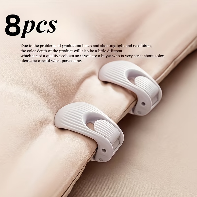 TEMU 8/4 piezas, Sujetadores de Edredón para Sábanas Sin Agujas, Clips de Concha para Prevenir el Deslizamiento de las Sábanas, , Pinzas Fuertes,