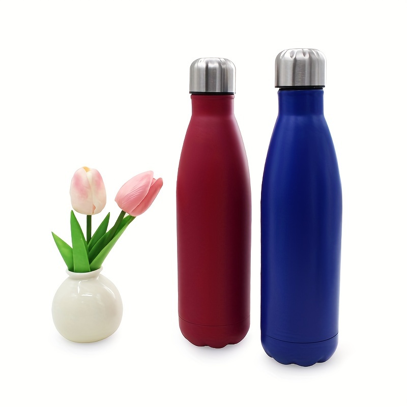 

1pc, 500ml Stainless Steel Water Bottles, Double-walled Vacuum Insulated, Leakproof Sports Bottle, Portable For Travel & Outdoor, Thermal - 7cm Diameter, 27.5cm Height