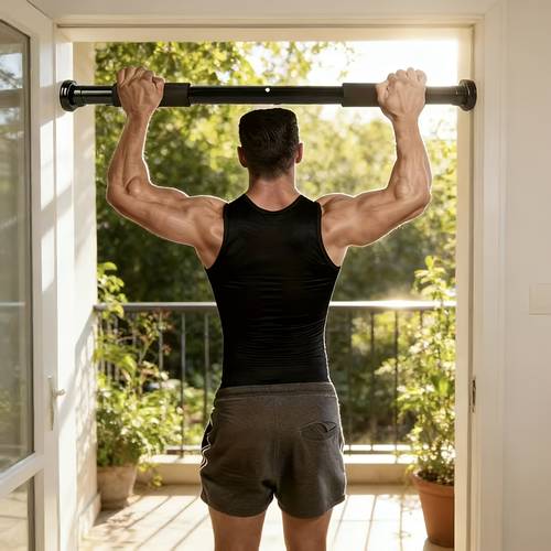 an adjustable black pull rod wall mounted 24 4 39 4 inches durable fitness equipment for upper body workouts no power required