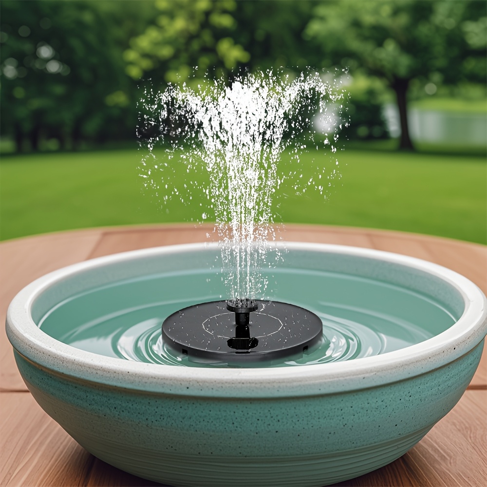 TEMU 1pc, 6.3-inch 6 Nozzle Solar Bird Bath Fountain, Bird Bath Solar Fountain Pump With Bracket, Ipx8, For Bird Bath, Pond, Garden, Fish Tank And