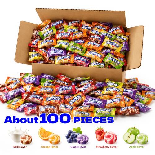 100 packs bulk hard suitable for party gifts strawberry grape orange individually wrapped for treats office snacks halloween christmas parties 5 flavor assortment