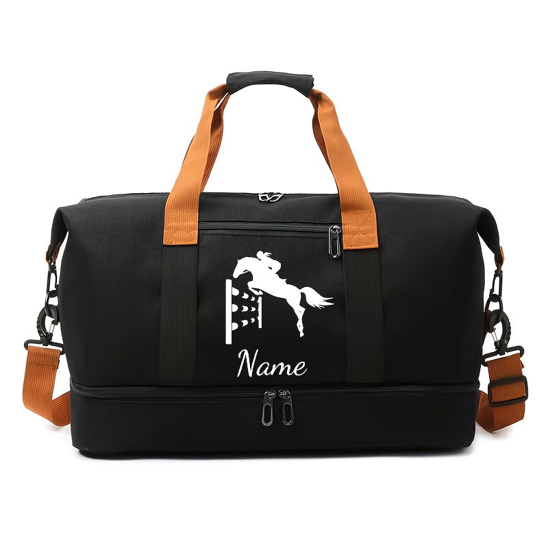 TEMU Customizable Diy Oxford Cloth Travel Bag With Independent Shoe Compartment | Overnight Bag, (hand-carry, Crossbody, Shoulder Bag), Perfect For ,