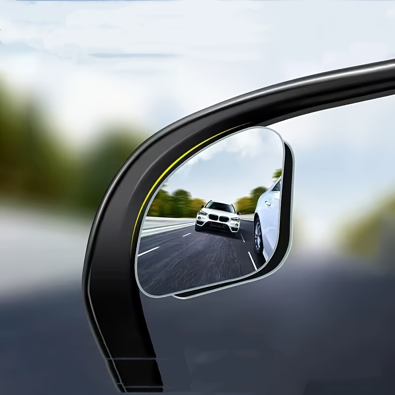 Paquete de 2 espejos retrovisores auxiliares sin marco para coche, espejos retrovisores pequeños univer de gran angular ajustables para coches y motocicletas, espejos de punto ciego, espejos retrovisores de gran angular ajustables de 360°, adecuados para SUV, camiones, furgonetas pequeñas