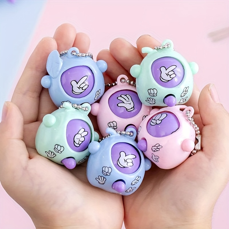 6pcs Mini Guessing Egg Rock Paper Scissors Key Chain