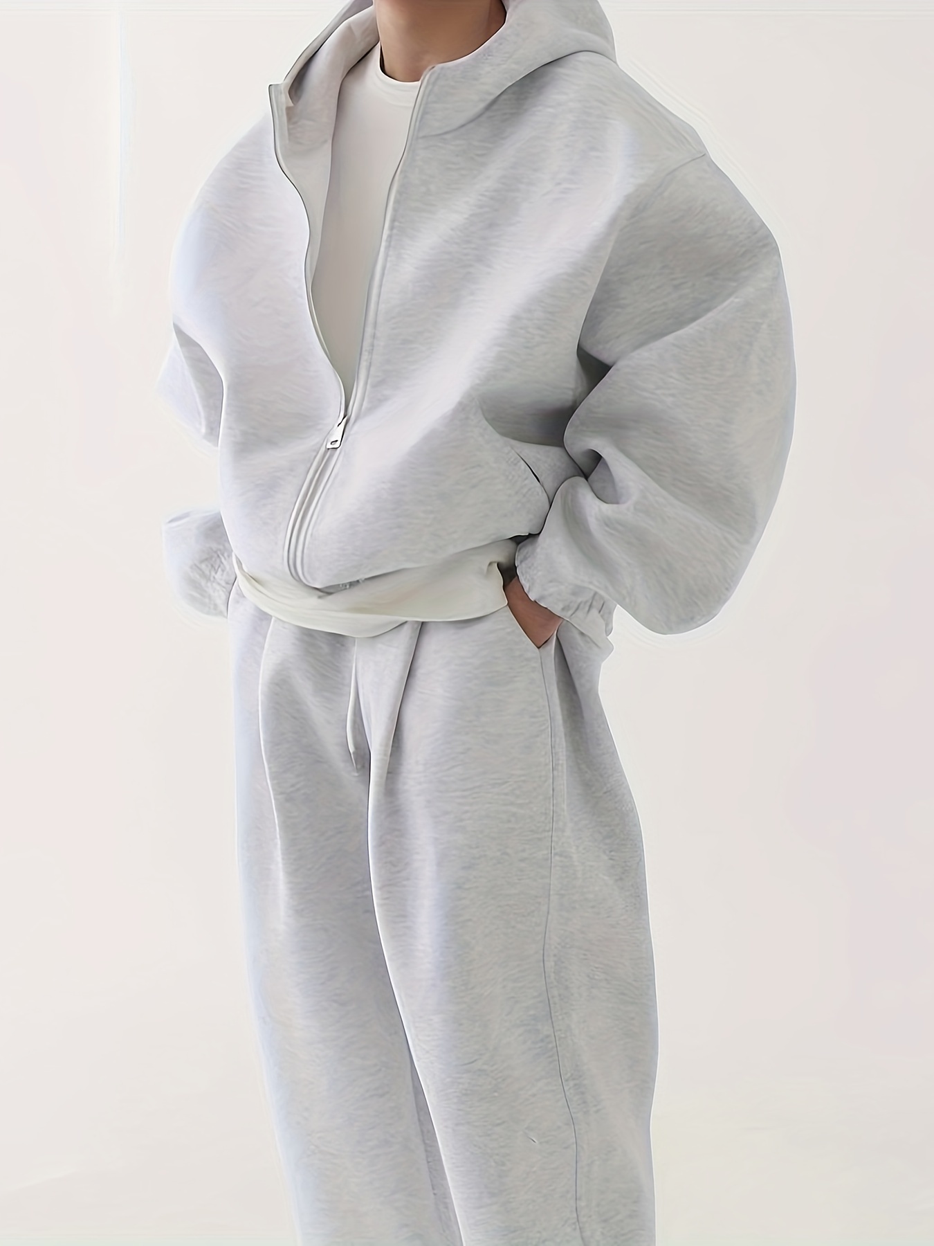 mens oversized hoodie sweatpants set cozy polyester pullover