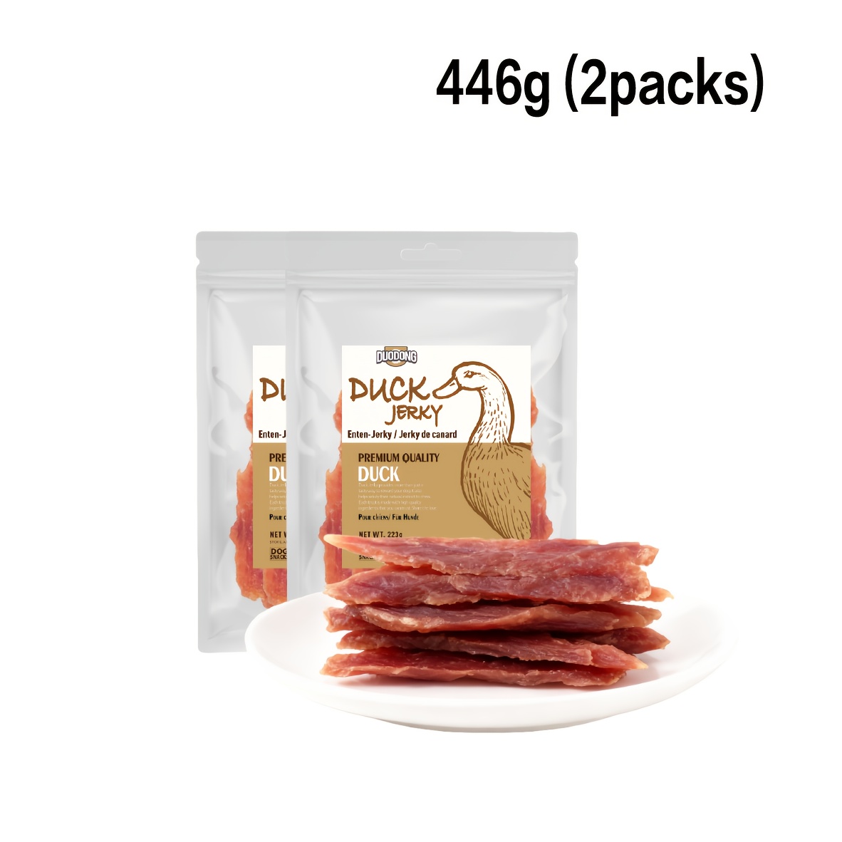 E-shop Echte Entenbrust-Jerky-Hundeleckerlis – Natürliche, proteinreiche, dehydrierte Entenfleischstreifen für kleine große Hunde, ohne künstliche