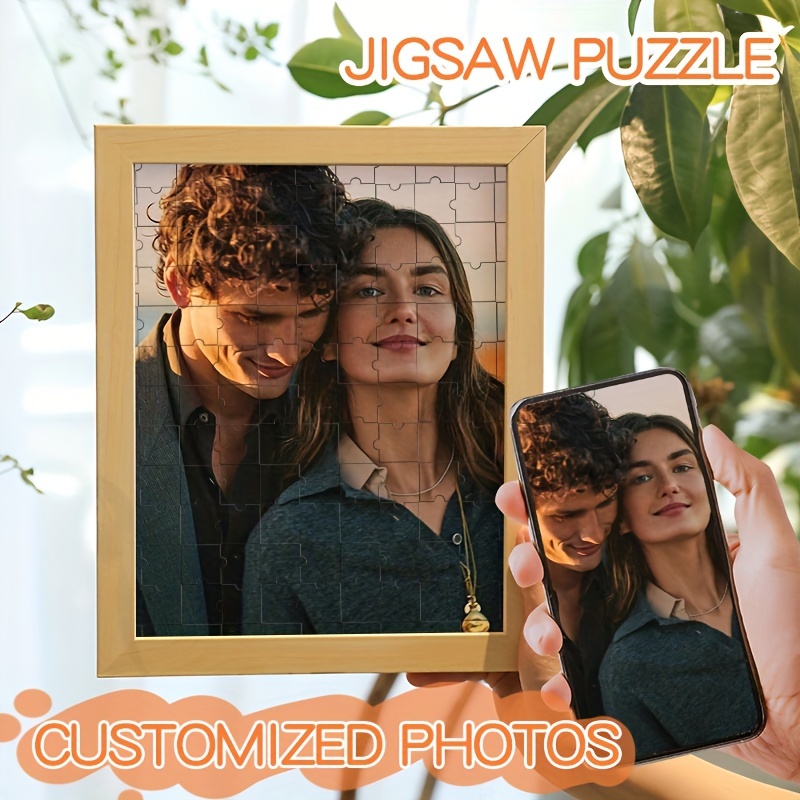 custom photo puzzle frame diy wooden building blocks personalized gift for boyfriend girlfriend anniversary wedding valentines   decor details 0