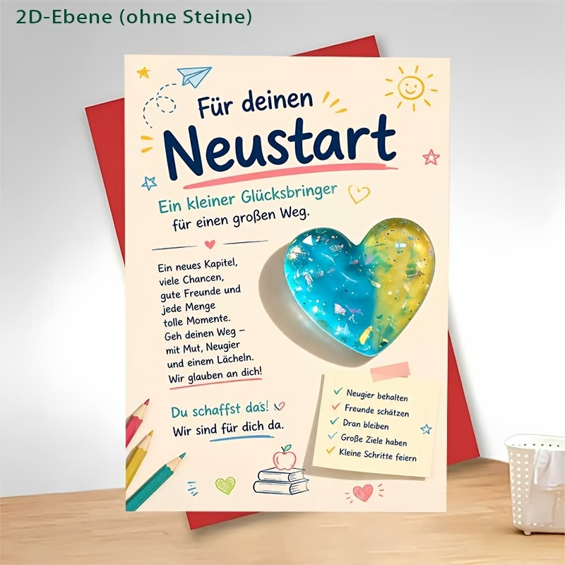 TEMU 1 Greeting Card + 1 Envelope 2dprinting Encouragement Greeting Card For Good Luck Gift For Colleagues Starting A Or A New City Inspirational