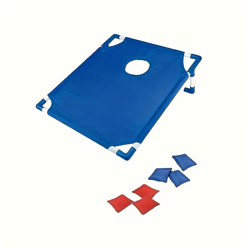 Red And Blue Convenient Corn Hole Game Set, Foldable And Durable, Including 6 Bean Bags And 1 Storage Bag, Outdoor Sports And Training Throwing Games, Suitable for Family Travel And Outdoor Activities