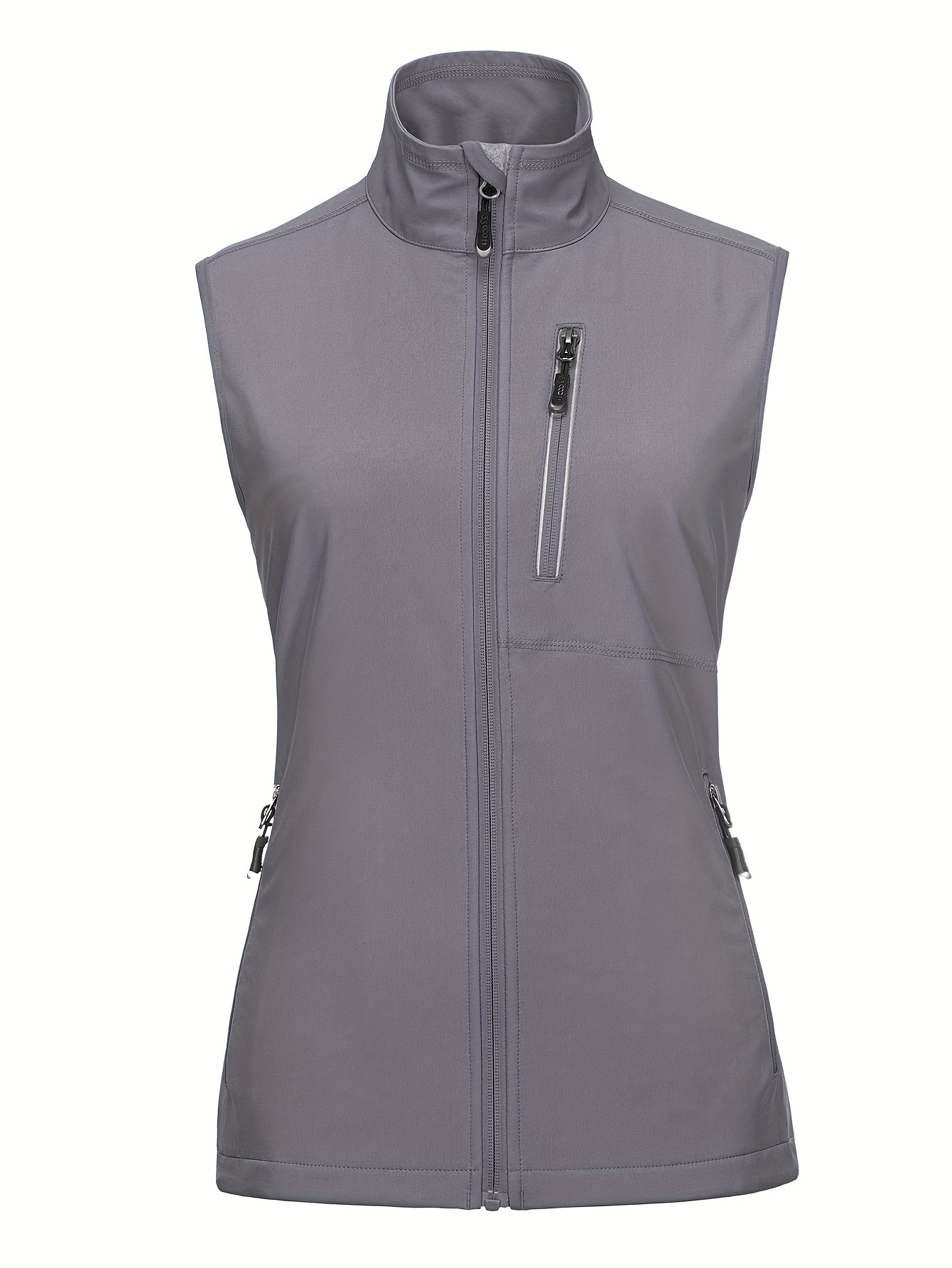 33 000ft womens lightweight windproof running vest with pockets softshell sleeveless jacket for golf hiking travel lifestyle navy blue zippered compartments medium   fabric