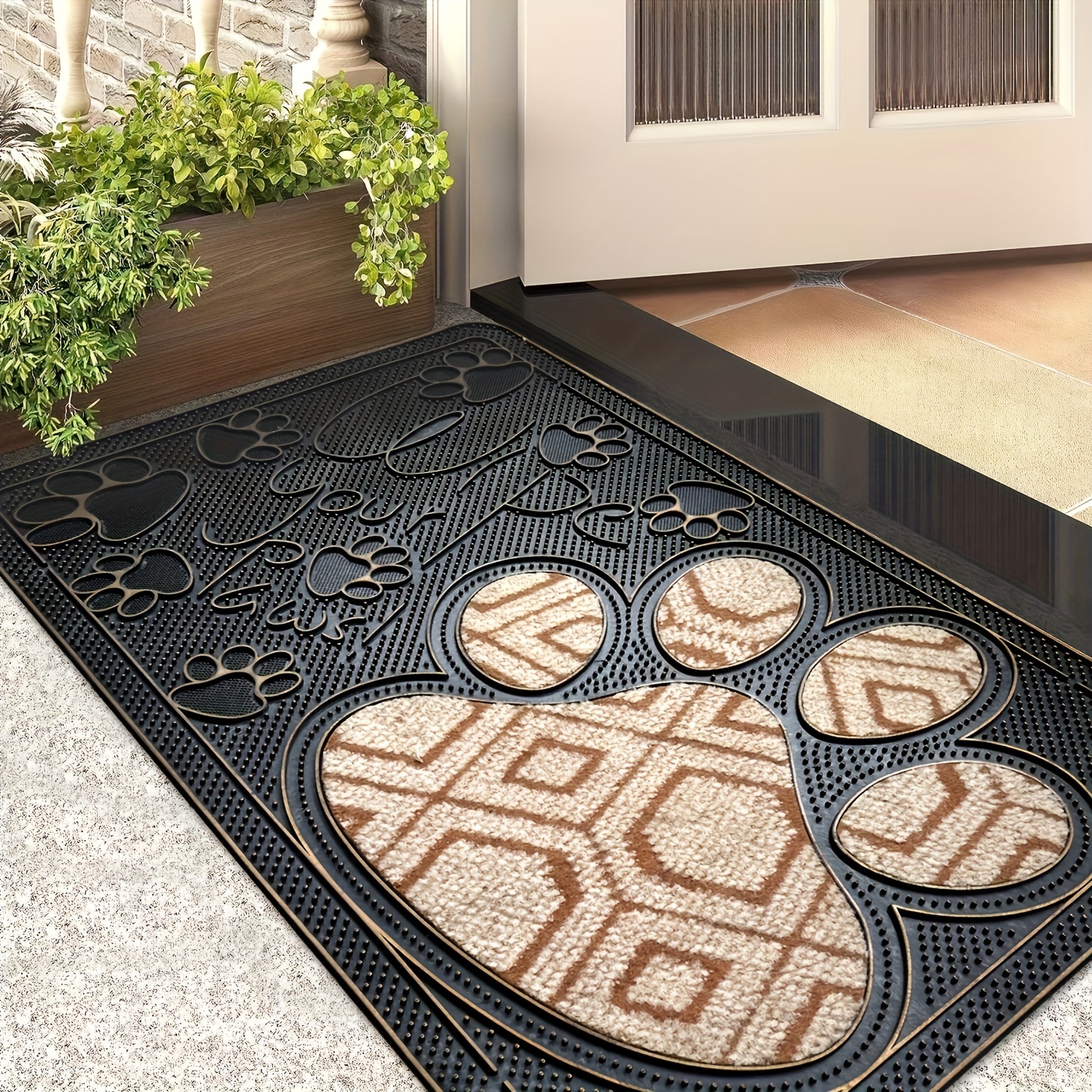 

1pc Water Absorption And Mud Removal, Outdoor , Indoor And Outdoor Mud , Waterproof And Anti Slip Integrated Multifunctional Door Mat 50cm * 80cm