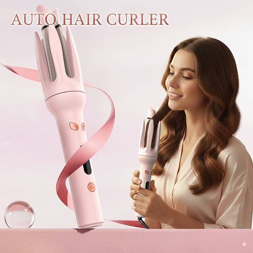automatic rotating curling wand with ceramic smart anti hair curler adjustable temp 150 210 c fast curling iron suitable for salon gift ready hair styling