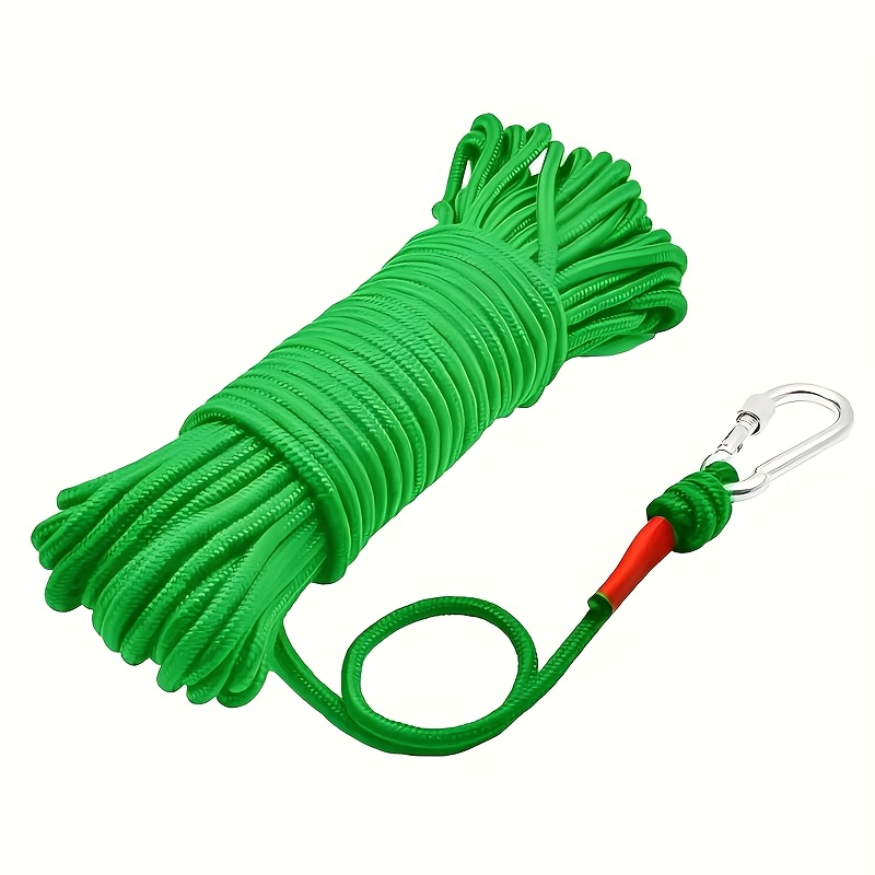 TEMU Black Braided Nylon Rope With Red - Durable Mooring Line For Inflatable Boats, Camping Gear, Pet Leashes & Outdoor Activities, Camping Gear