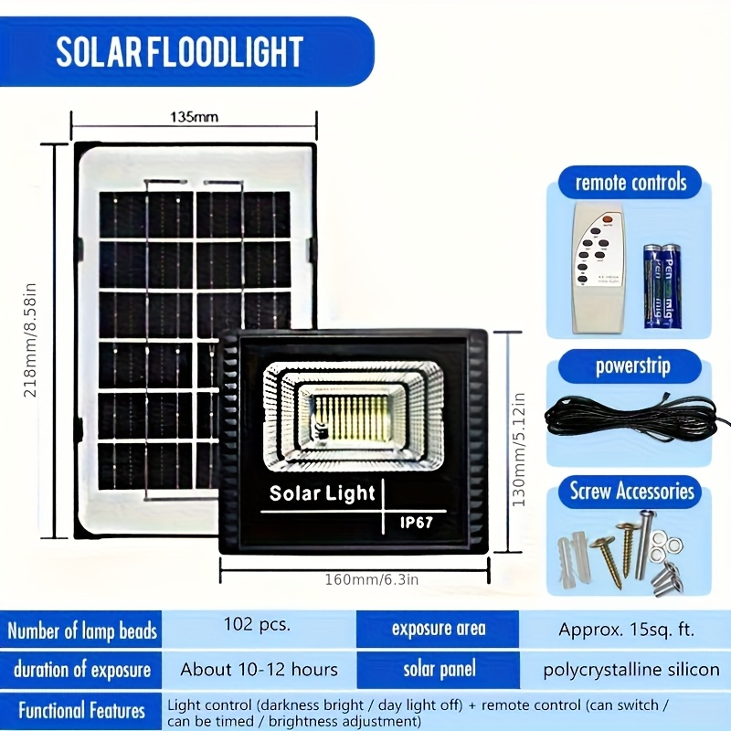 TEMU Solar Lights Garden Lights Home Outdoor Flood Lights Area Lighting Street Lights